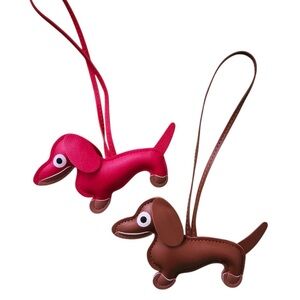 Charming Leather Dachshund Keychains - Red/Brown-pick 1!